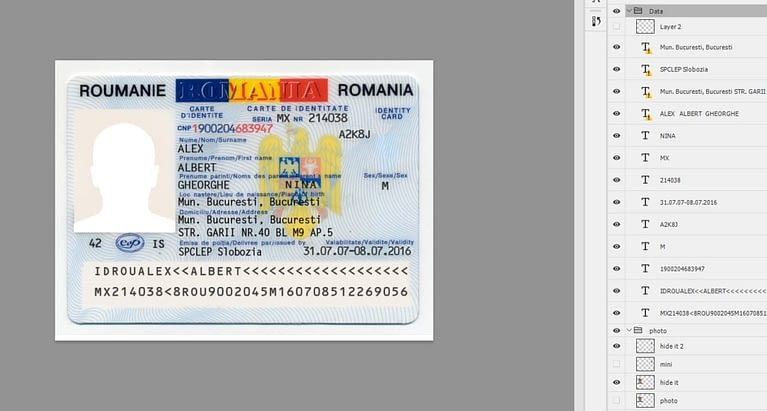 Romania ID Card   Id Rou 